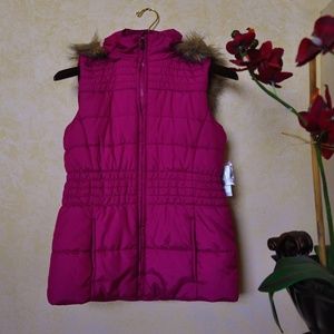 NWT New York & Company Pink Fur Lined Vest